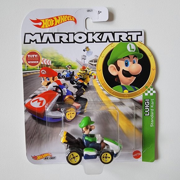 Hot Wheels Die-Cast Mario Kart LUIGI, new in package, Super Mario toy Nintendo - Picture 1 of 4